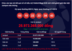 Mega 6/45 lại tiếp tục “nổ” Jackpot gần 26 tỷ đồng