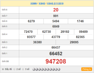 XSHG 2/11 - SXHG 2/11 - KQXSHG 2/11 - Xổ Số Hậu Giang Ngày 2/11/2019